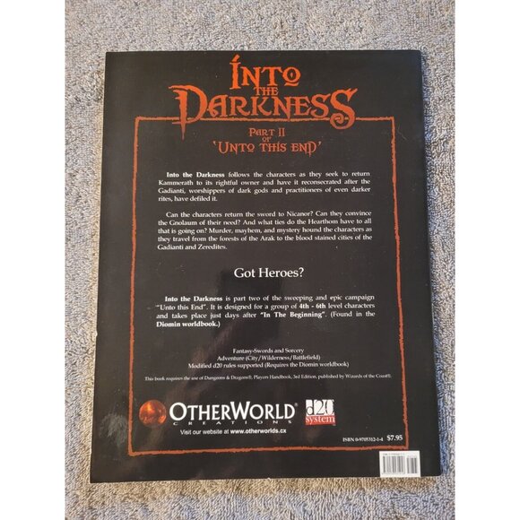 INTO THE DARKENSS Part II 'Unto This End' D20 D&D by R. Hyrum Savage - Picture 2 of 3